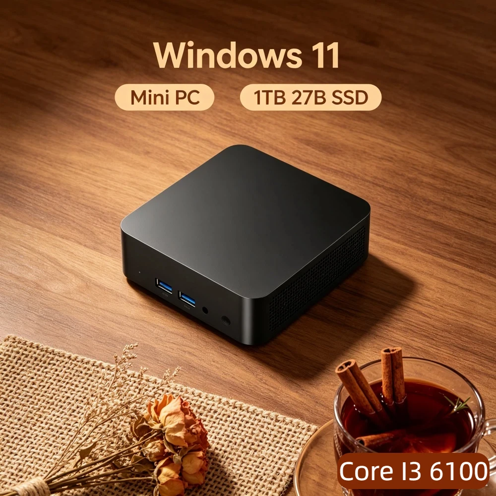 

Prime Core I3 6100 Windows 11 Pro Mini PC 32GB RAM 1TB/2TB SSD WiFi6 BT5.2 4K HD Office Gaming PC 3 Years Warranty