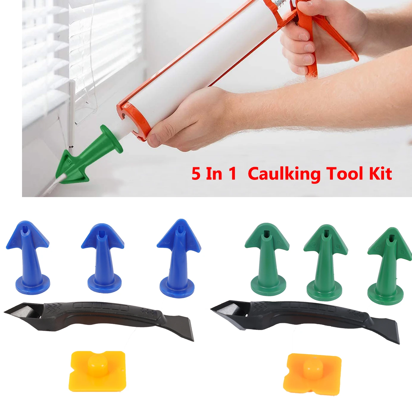 

5Pc/Set Caulking Nozzle Applicator Finishing Tool Spatula Plastic Glue Shovel Tile Brick Joints Floor Silicone Remover Hand Tool