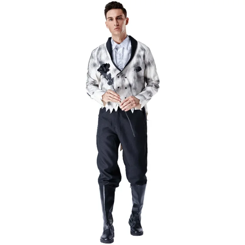 

Halloween Zombie Ghost Bride Groom Couple Role Play Costumes Men And Women Horror Vampire Costumes Masquerade Couple Dress Up