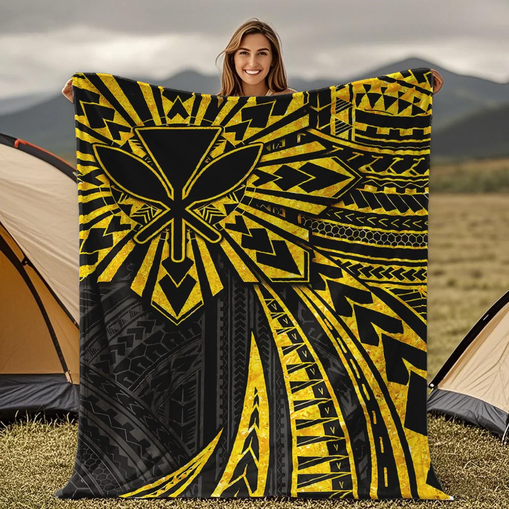 

Black and gold floral pattern Blanket for Sofa Bed Travel Camping Living Room Office Conditioning Blanket for All Seasons Gifts