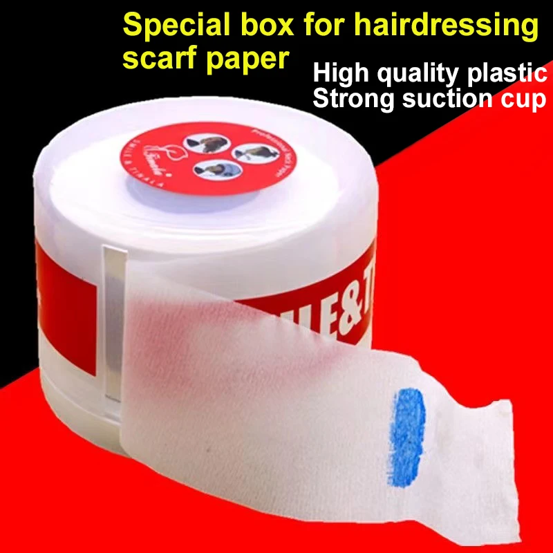 Barber Accessories Paper Roll Holder Disposable Neck Strip Paper Tissue Collar Tape Dispenser Sucke Storage Box