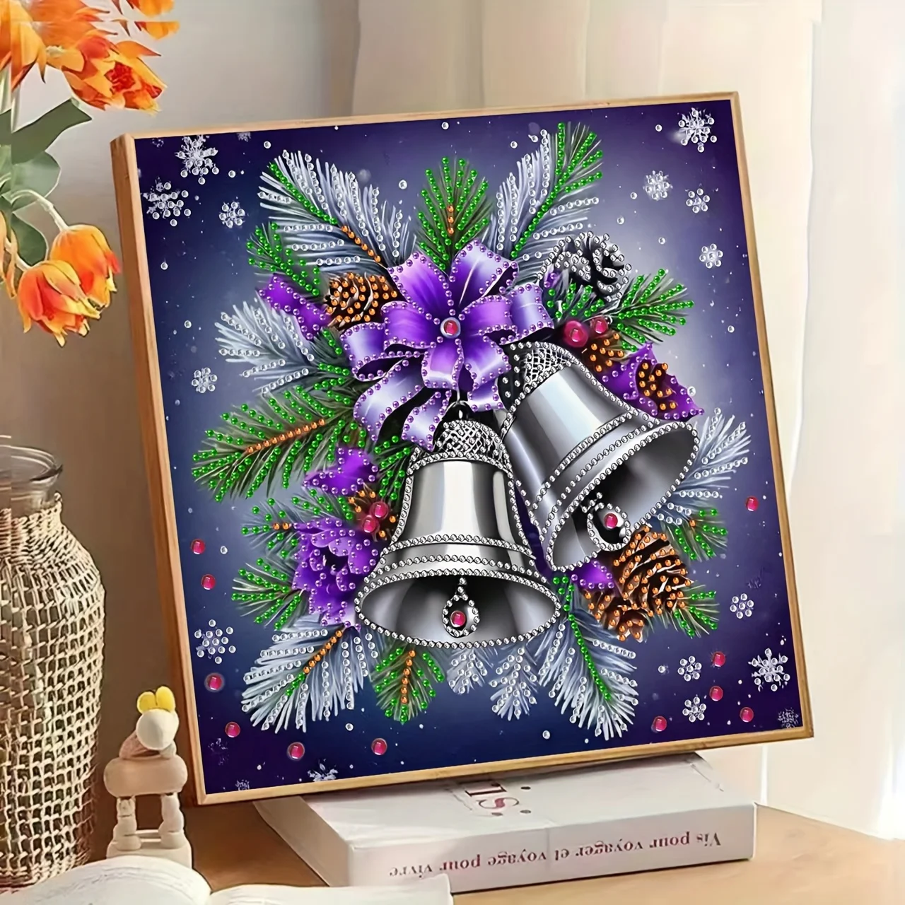 1pc Beginner's Diamond Painting Kit, Christmas Bell Holiday Edition, Special Shape Crystal Diamond Partial Diamond Inlay Mosaic