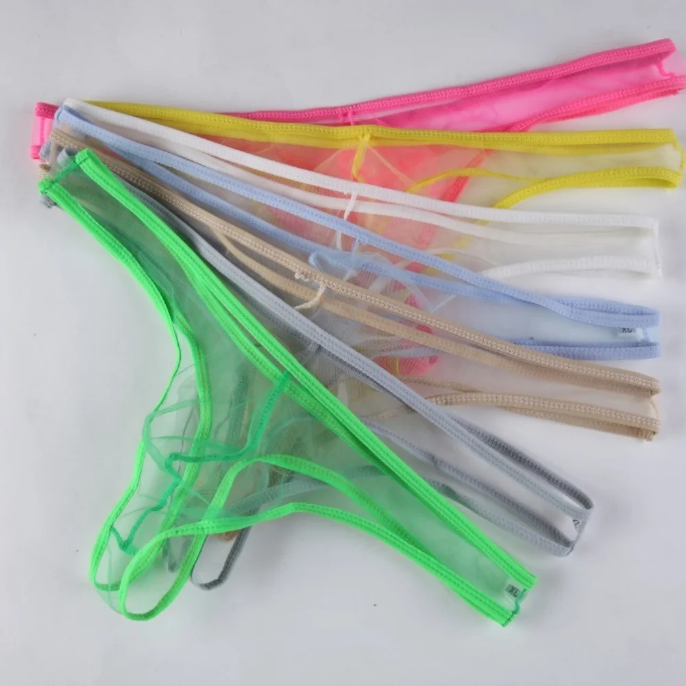 

Men Sissy Sexy Ultra-Thin Thong Man Erotic G-string Sheer Mesh Brief Man Gay Breathable Underwear Man Yarn Breathable Underwear