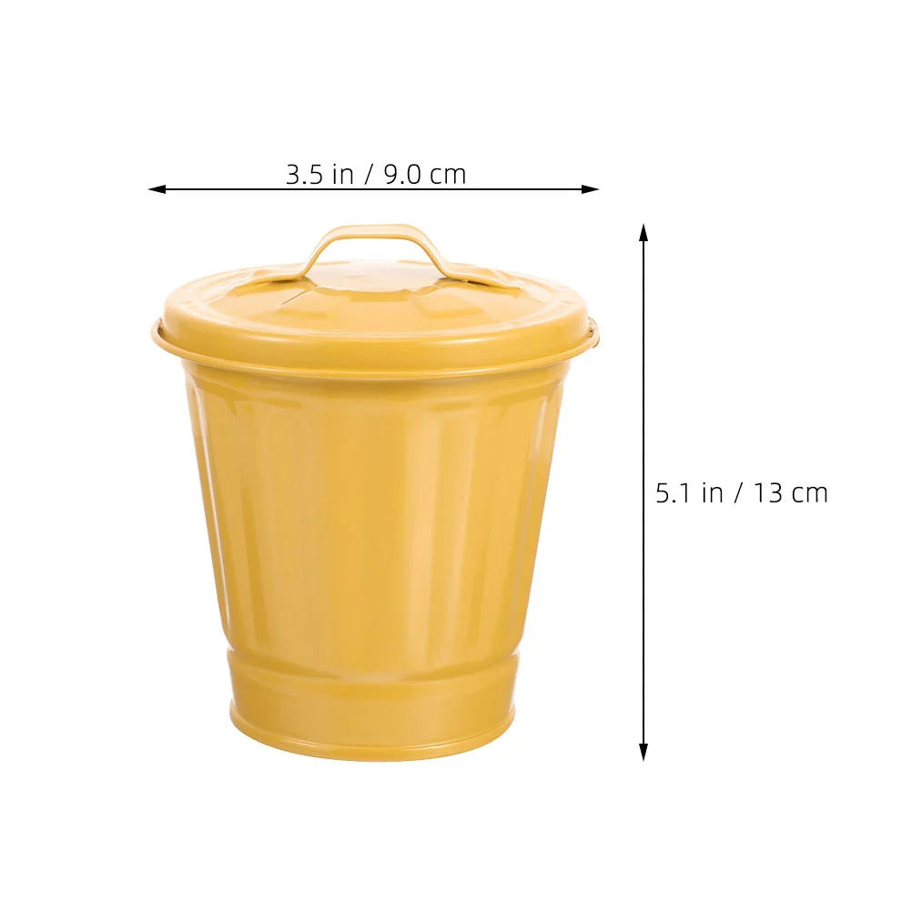 Garbage Can Mini Wastebasket Bucket Wastepaper Dustbin Bins Large Trash Pen Holder Bathroom Organizer Metal Office