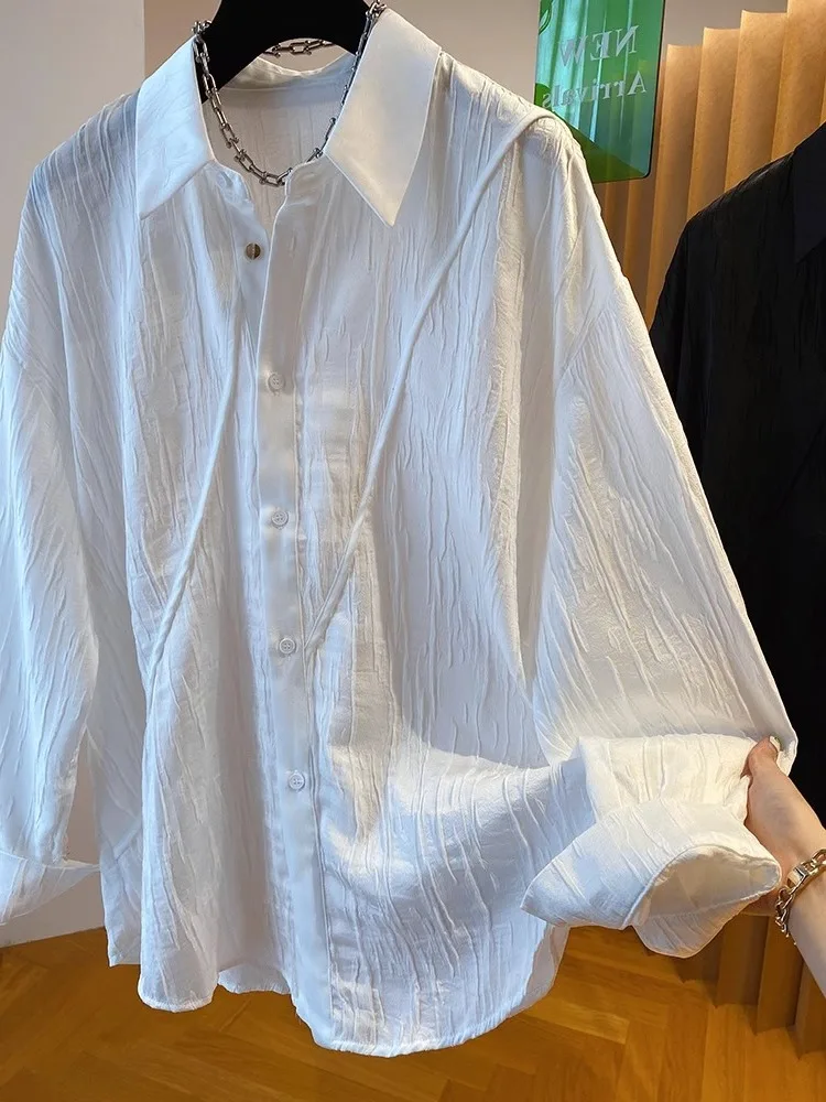 เสื้อคลุมผู้หญิงสไตล์ลำลอง แขนยาว ผ้าบาง ใส่สบาย ดีไซน์ทันสมัย คอพับ ผ้าเนื้อนุ่ม สีพื้น เหมาะสำหรับต้นฤดูใบไม้ร่วง