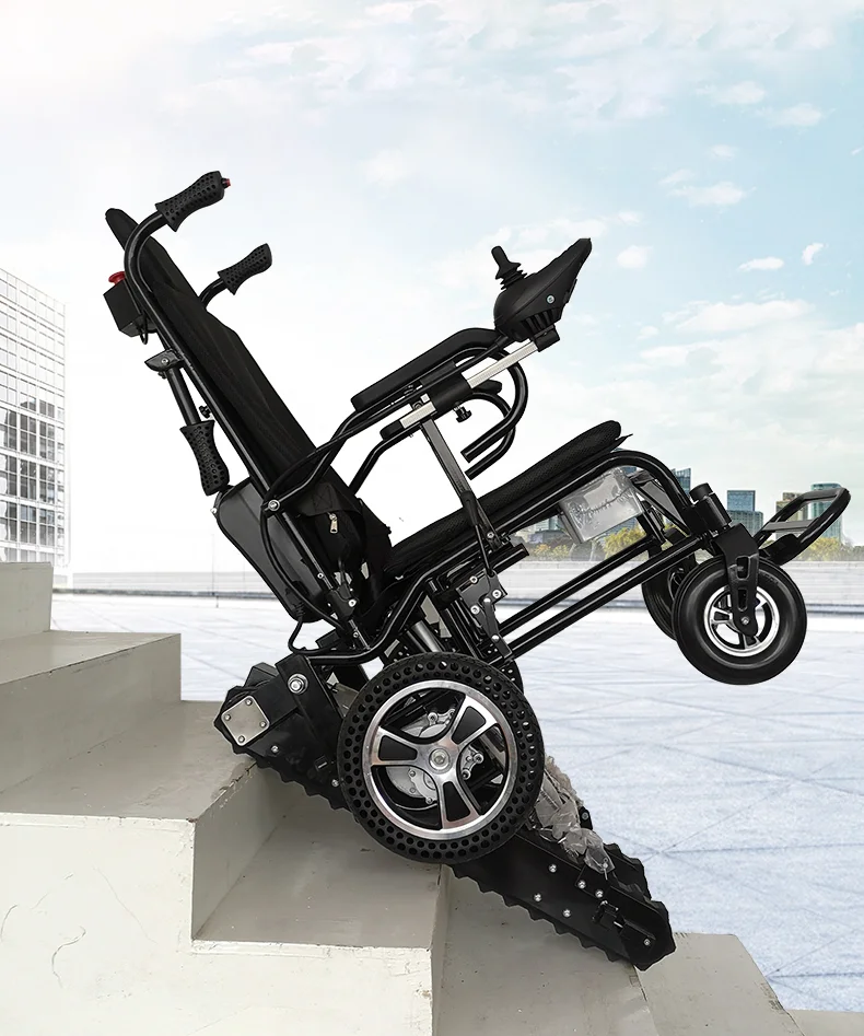 Lightweight Folding Electric Wheelchair for Adults Stair Lift Climbing & Rehabilitation Therapy Supplies