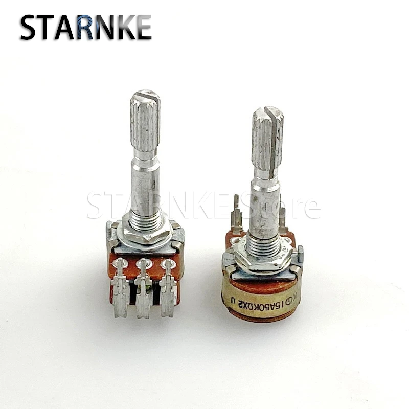 2PCS Type 16 Double Potentiometer 6-pin Inner bend, A50K Speaker Amplifier Speaker Volume Adjustment