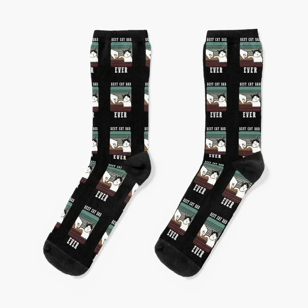 Best Cat Dad Ever Funny Cat Lover Gift Socks professional running floral custom sports Socks Girl Men's