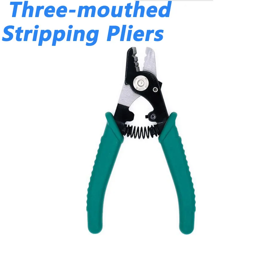 

Proskit 8PK-326 fiber stripping pliers three-mouthed Miller pliers double-mouthed stripping coating stripping pliers