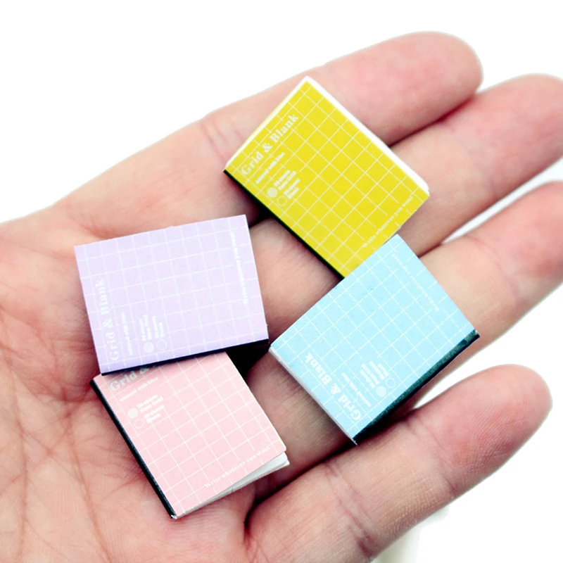 4Pcs/Set DIY Study Room Decoration Miniature Items Doll House Gifts Mini Cartoon Exercise Book Model For Dollhouse Accessories