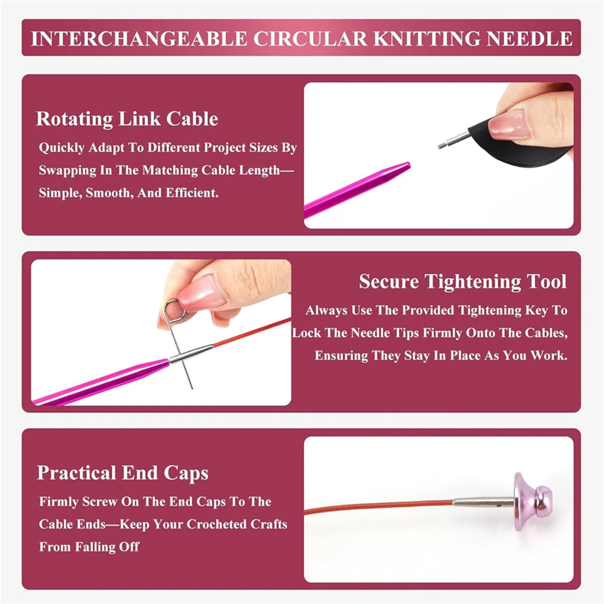 

2025+13 Pairs Interchangeable Circular Knitting Needles Set,3.0mm-10.0mm,Aluminum ,for Knitting Projects,Beginner