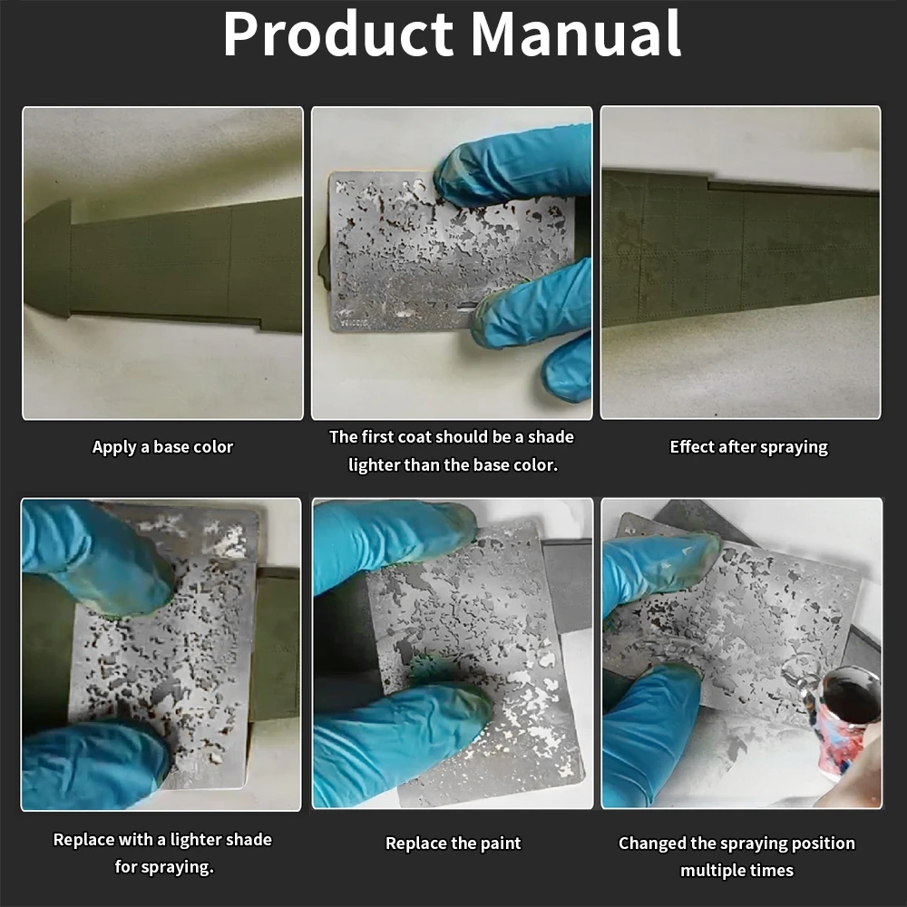 泥飛散風化エアブラシステンシルツール 1/32 1/35 1/48 1/72 モデルモデル DIY 装飾風化用