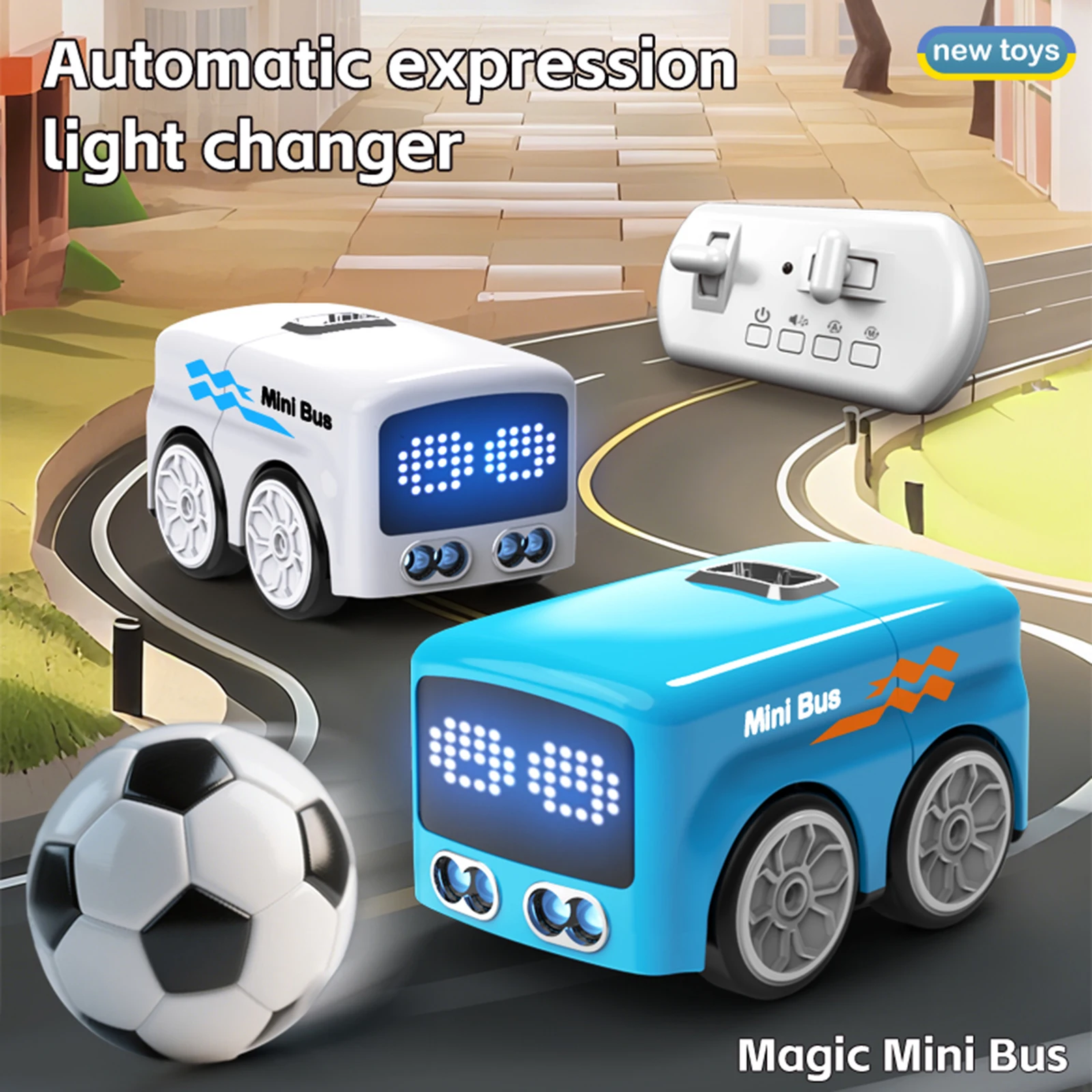 Mini Gesture Following Small Bus Auto-Follow Line Tracking Sensing Obstacle Avoidance Magic RC Mini Bus for Kids Desktop Play