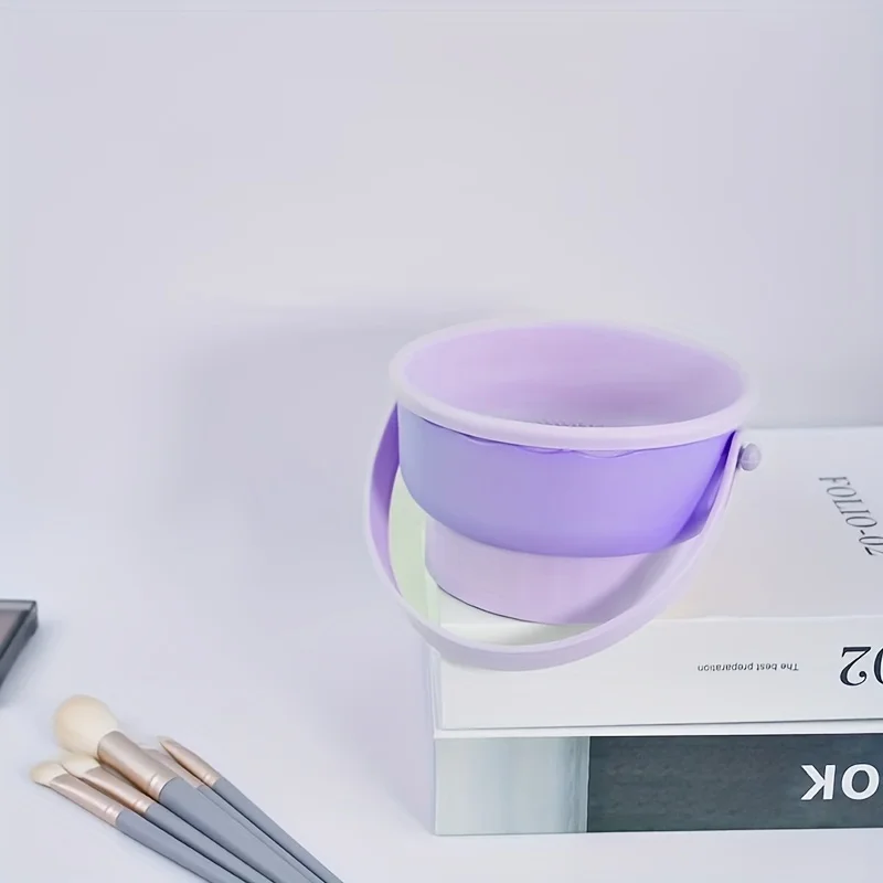 وعاء تنظيف فرشاة المكياج 3 في 1 من السيليكون، رف تجفيف فرشاة المكياج، منظف بيض التجميل، قوام متعددة، تنظيف عميق