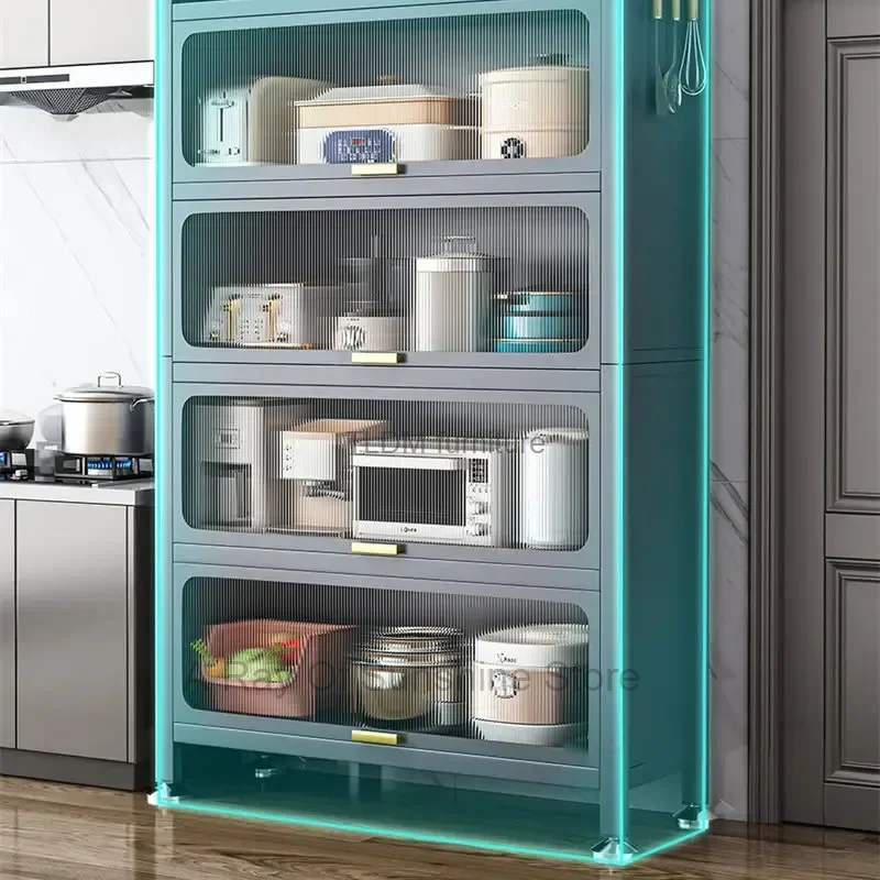 Floor Multi-layer Kitchen Cabinet Modern Kitchen Rack Storage Cabinet Home Furniture Multifunctional Cabinet for Kitchen A