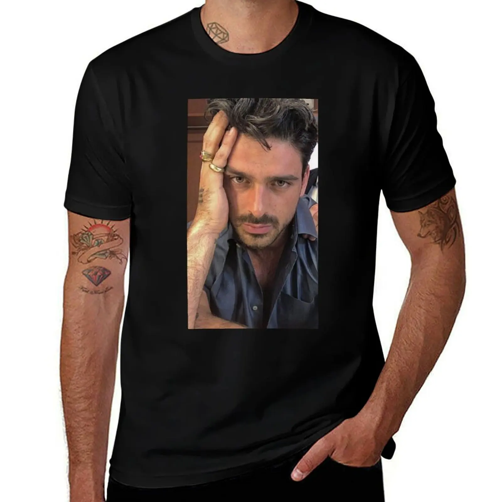 

michele morrone T-Shirt essential t shirt man t shirt cotton t shirts for man graphic tees T-Shirt