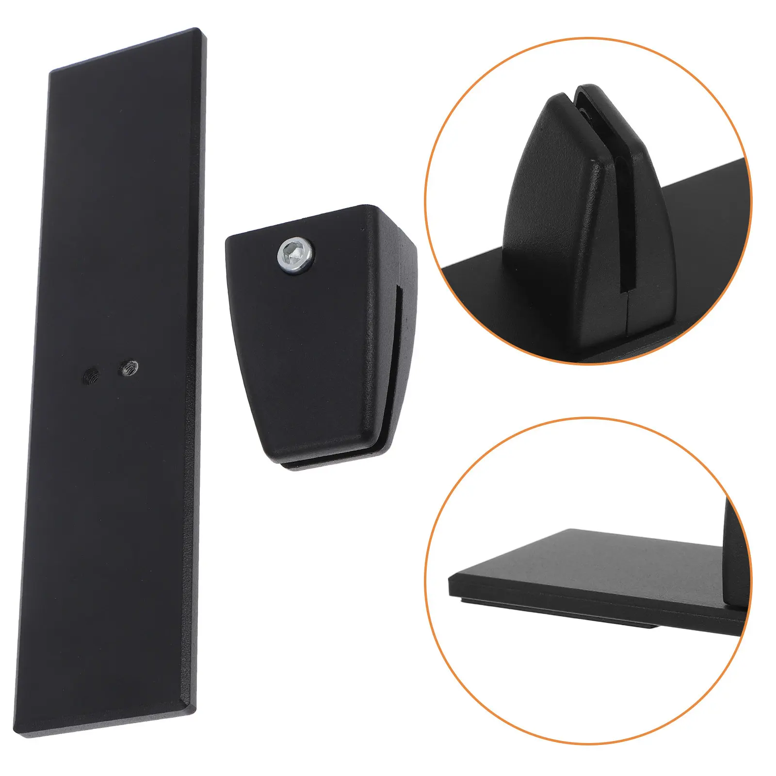 Office Desk Partition Clamp Aluminum Alloy T Bracket Support Base for Glass Acrylic Panel Adjustable No Drill Desk Divider Clamp
