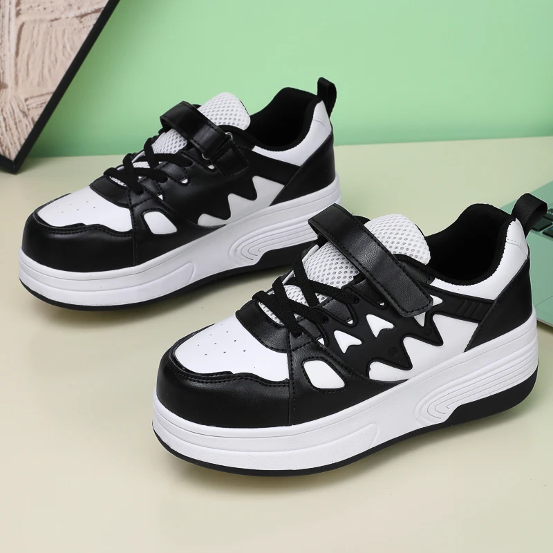 Childrens Roller Skates Shoes Sport Sneakers Breathable Parkour Two Wheel Detachable Sliding Style Sports Boys Girls Kids Shoes
