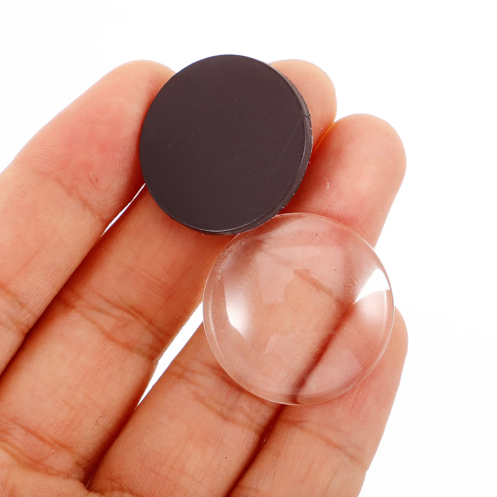 

1 Set Of Glass Magnets Transparent Round Adhesive Dots For Fridge Diy Decorative Crafts Household Magnetic Decor Clear Cabochons