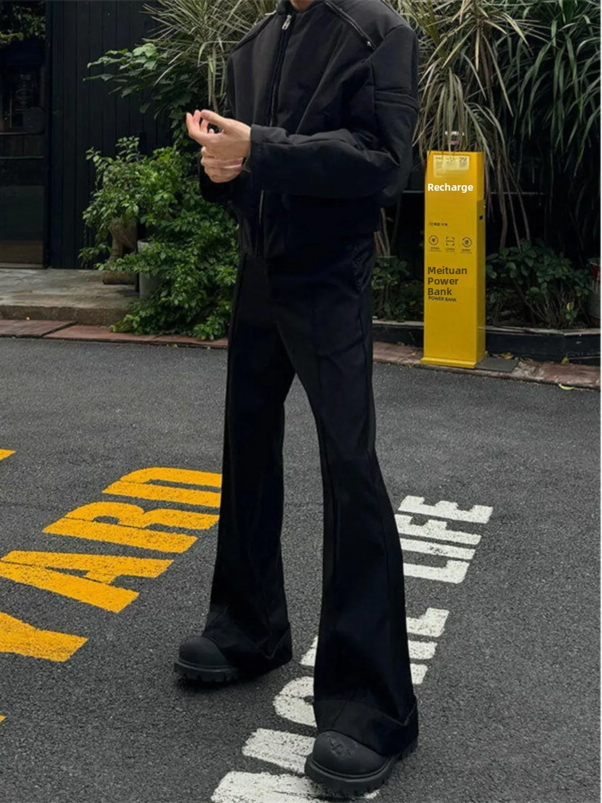 

Cleanfit Casual Bla Men's Knife Pleat Wide Leg Pants Slim Fit Trousers Thin Sle Bell Bot American Casual Sle