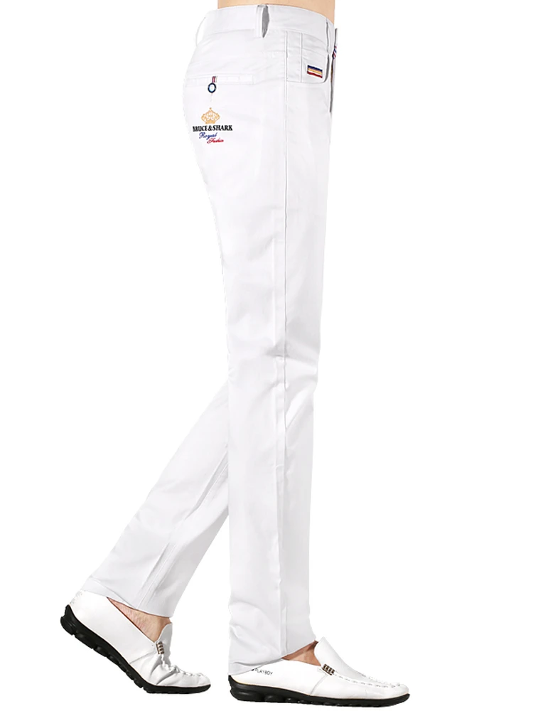 

Spring Autumn Casual Pants Men's Trendy Brand Straight Leg Black Long Pants Bruce Shark Men's Loose Large Size Embroidered Pants