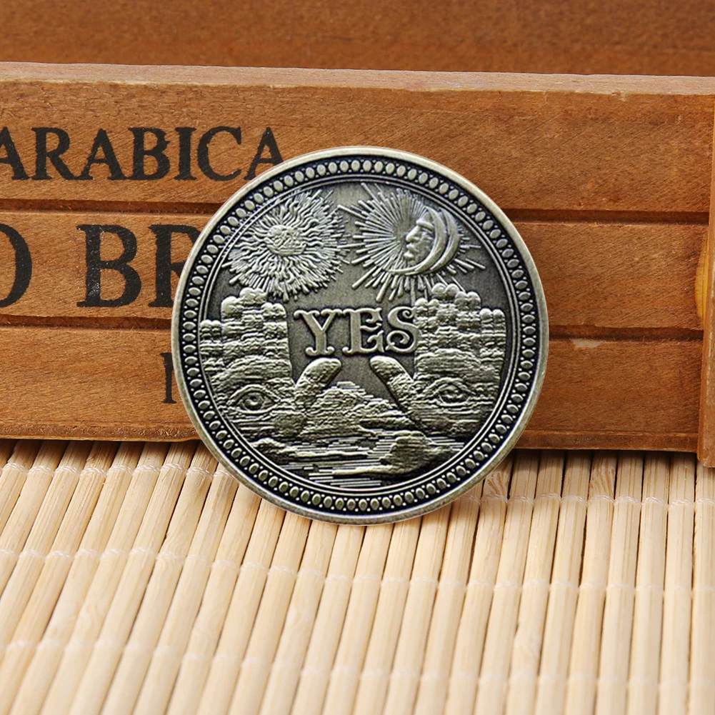 العتيقة نعم لا محظوظ عملة على الوجهين سبائك الزنك عملة تذكارية Ouija محظوظ الدولار ديكور المنزل حلية #5