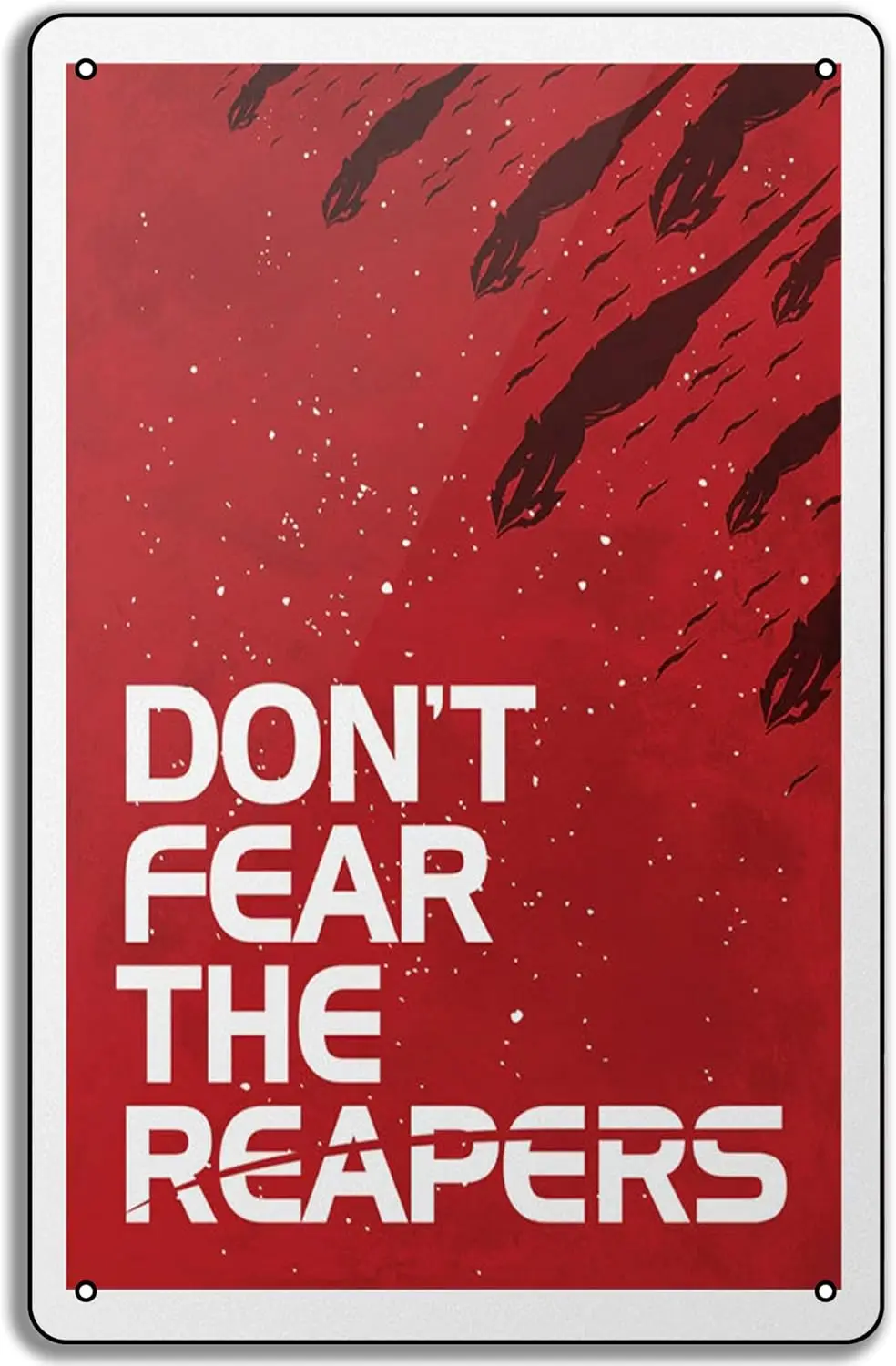 Mass Effect Poster, Video Game Art Print, Dont Fear the Reapers Wall Gift, Metal Tin Sign