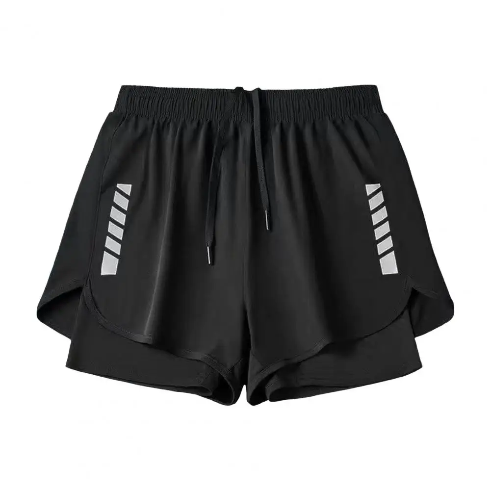 Men Shorts Men's Quick Dry Double Layer Swim Shorts with Elastic Waist Slim Fit Water Sports Trunks for Swimming Jogging