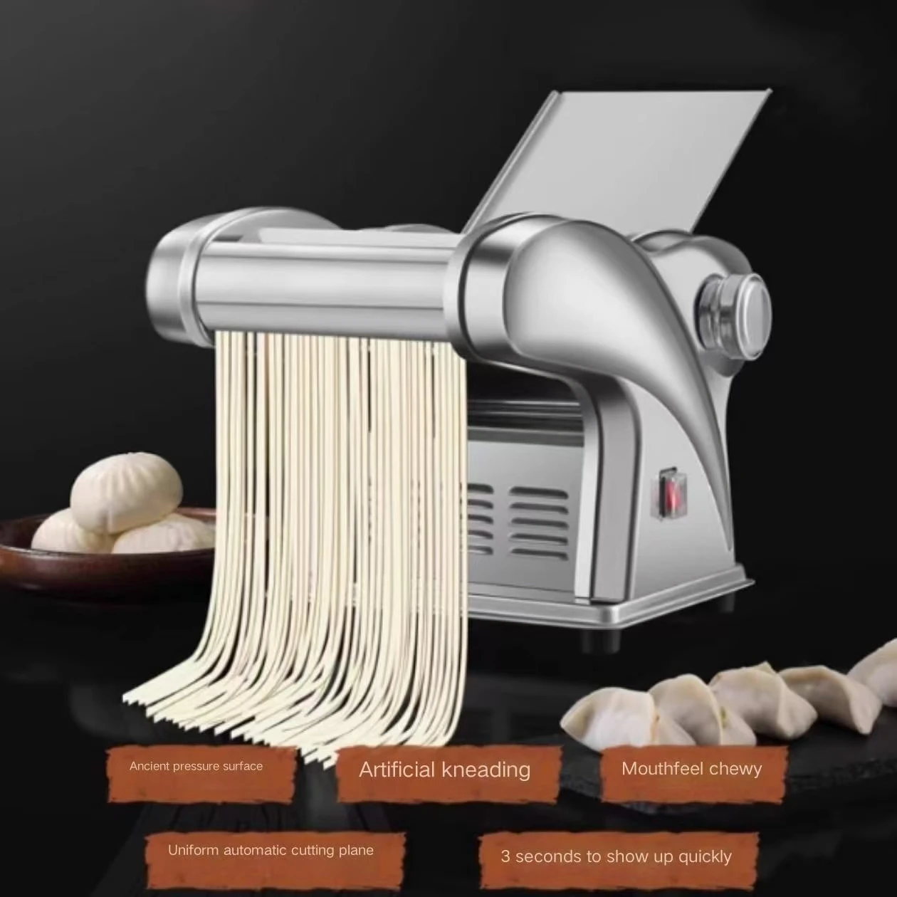 Electric Noodle Press Automatic Small Household Multifunctional Stainless Steel Rolling Kneading Machine