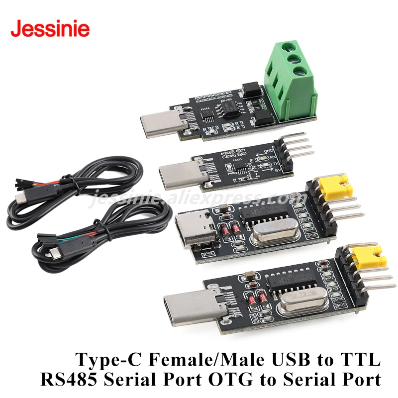 Type-C Male/Female USB OTG to TTL Serial Debugging Download Convertor Conversion Module CH340 USB to RS485 FT232/CH340 Version