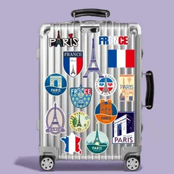 16 Pcs/Set  Travel Cities Decals France Culture Stickers Paris Pegatinas for Car Suitcase Bottle Luggage Journal Decor