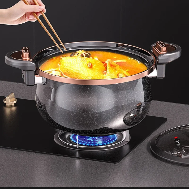 220V Premium Enamel Pressure Cooker with Large Capacity For Soup & Stock Pots Non Stick Pressure Pot