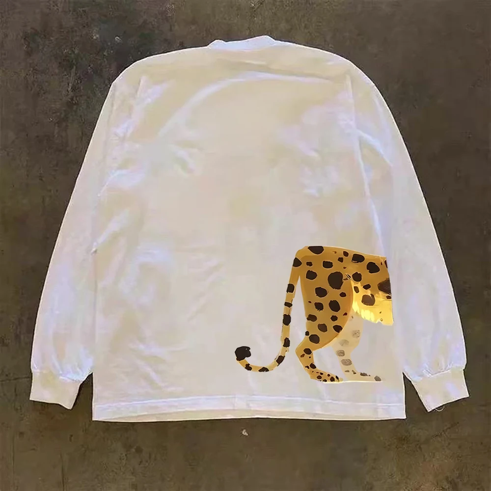 Heavyweight 310g Pure Cotton Long Sleeve T-Shirt American Retro Oversize Streetwear Versatile Comfortable Casual round Neck Top