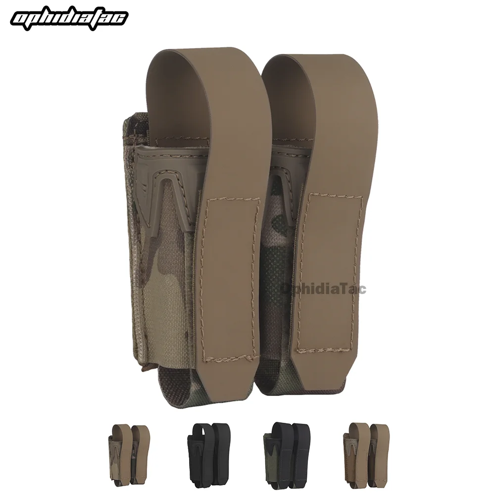 OphidianTac 9MM Double Mag Pouch Pincers Pistol Magazine Pouch MOLLE Airsoft Duality Flapped Waist Pack For Hunting Vest Belt