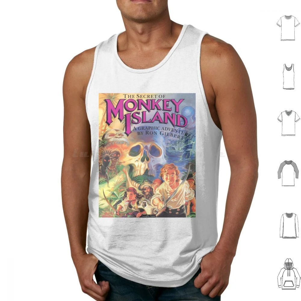 The Secret Of Monkey Island Tank Tops Vest Sleeveless Monkey Island Guybrush Threepwood Guybrush Lechuck Pirate Point And