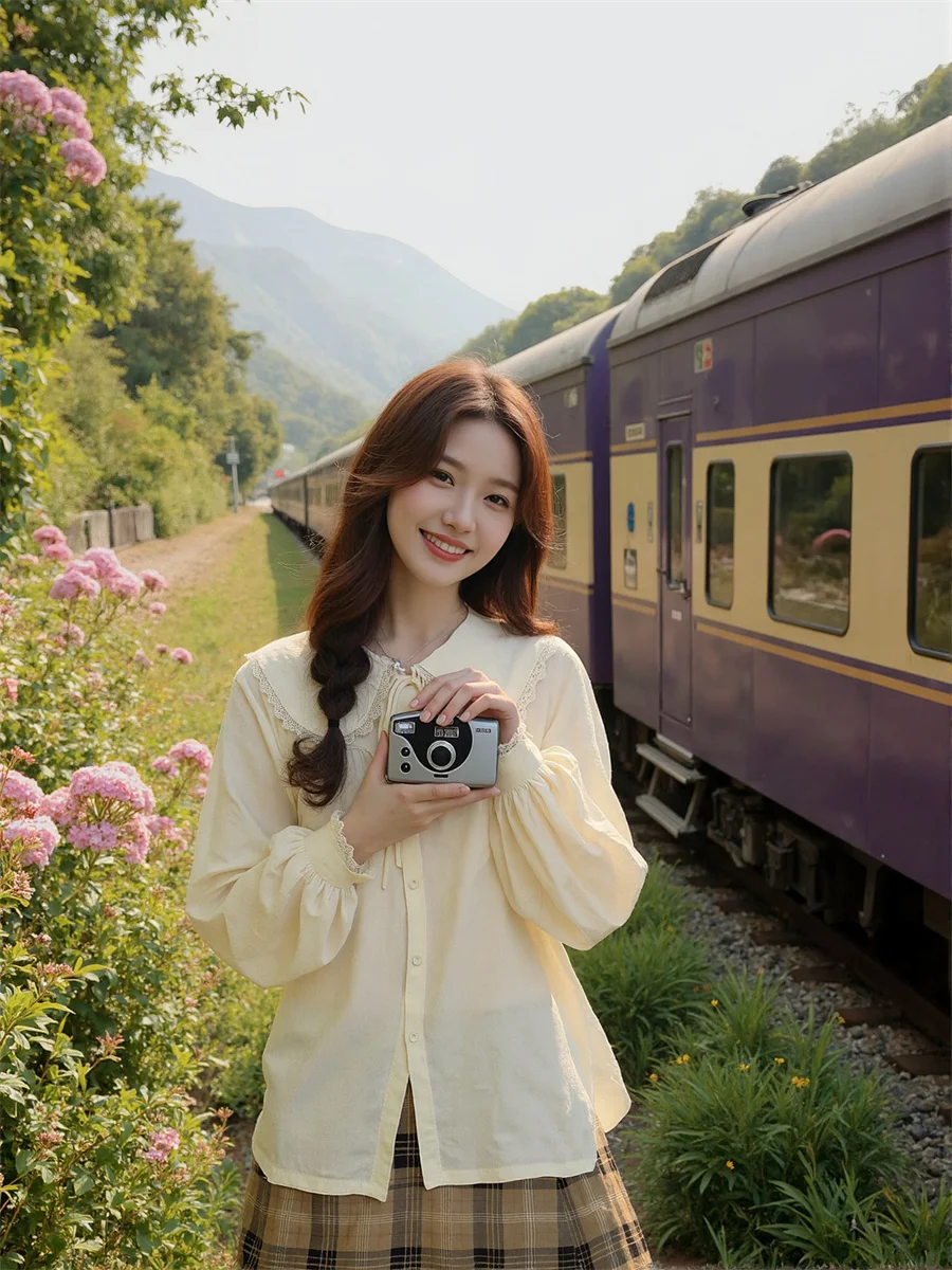 Koronkowe, urocze, jednolite bluzki w stylu lat 2000, odzież damska, jesień, wygodne, przytulne, dopasowane, luźne, codzienne, na co dzień, damskie, biurowe (OL)