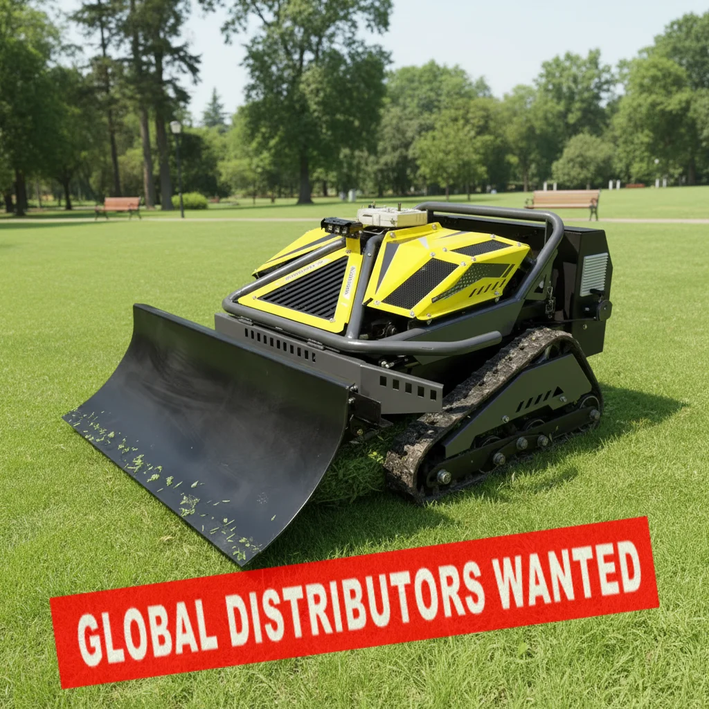 All Terrain RC Tracked Lawn Mower Electric Wireless Remote Control Grass Cutting Robot Rubber Track Garden Weeding Machine