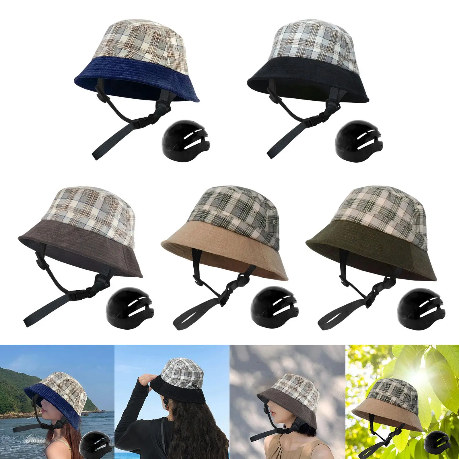 Wide Brim Bucket Hat with Impact Resistant Head Shell for Women Fishing Hiking Camping Quick Dry Breathable Summer