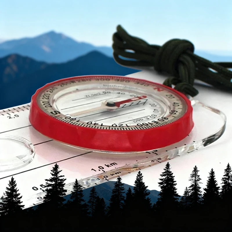 

Compass Navigation Map Ruler Reading Scouting Scale Outdoor Orienteering Gear For Hunting Survival Travel Backpacking