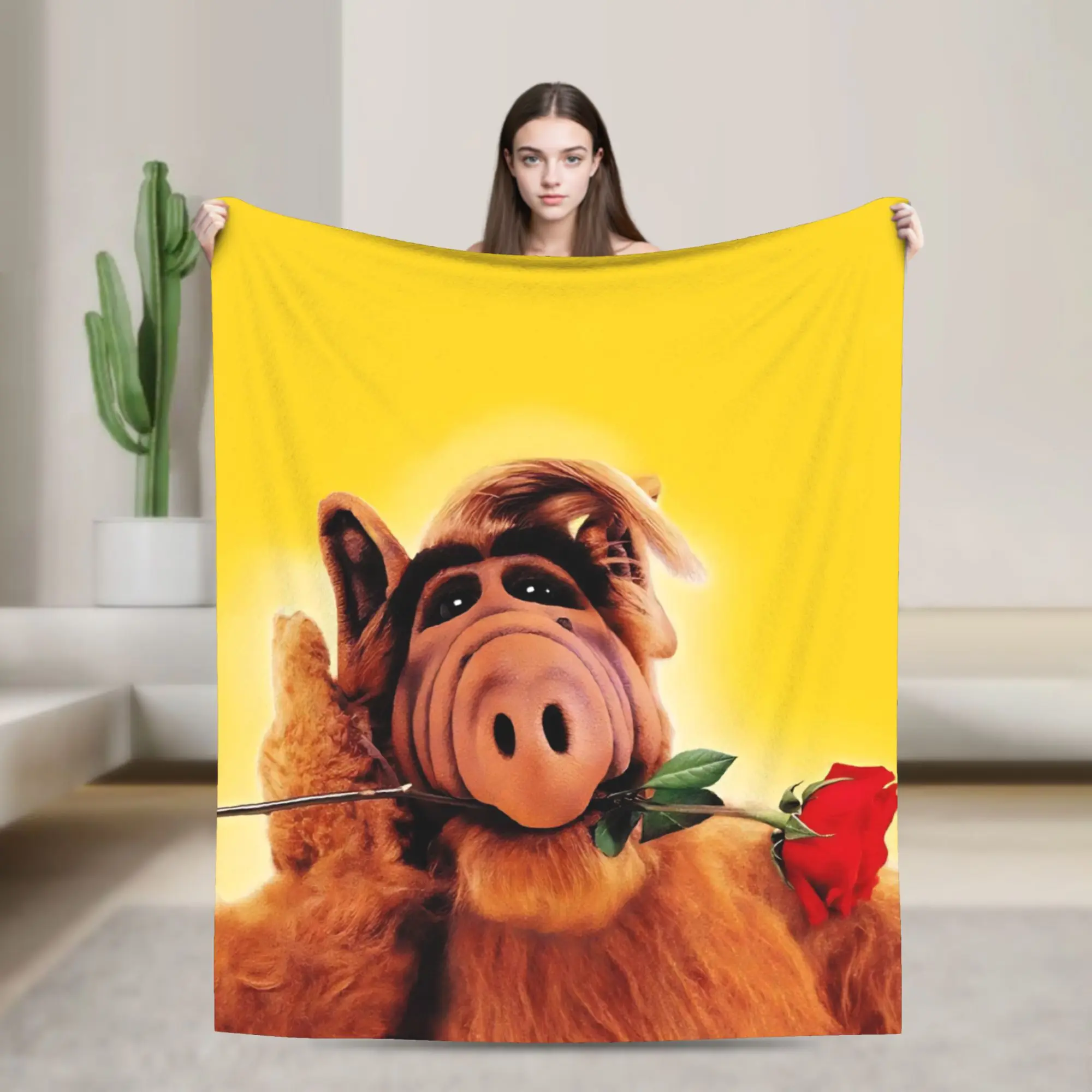 Alf  Alien Life Form Comedy  Blankets Fleece Summer Air Conditioning Lightweight Thin Throw Blankets for Sofa Car Bedspread
