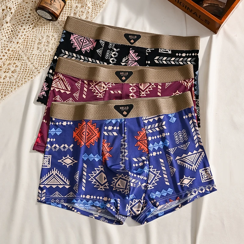 3 Stuks Boxershorts Heren Ondergoed Ijs Zijde Onderbroek Sexy Slipje 3A Antibacteriële Ademende Elastische Lingerie Plus Size L-6XL