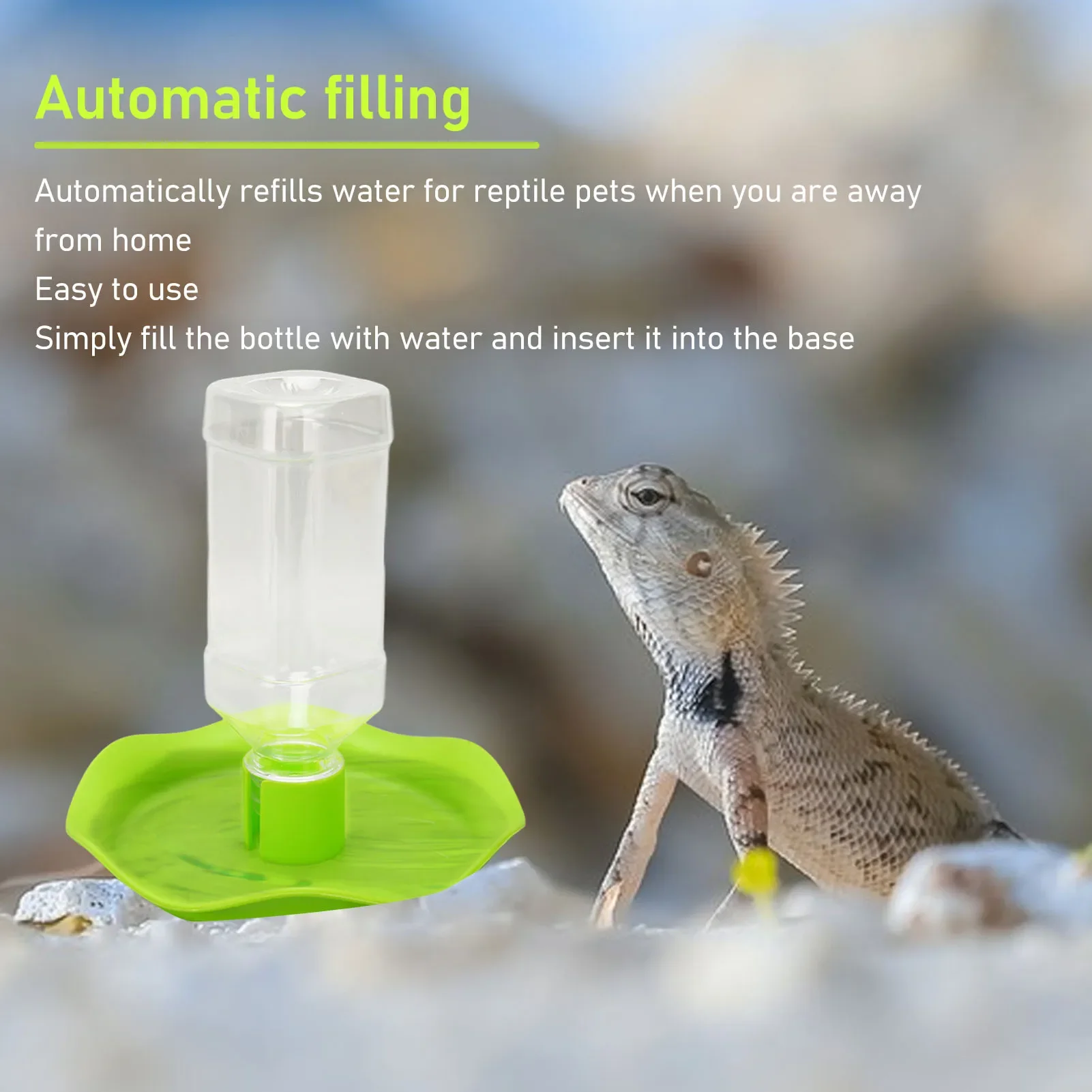 Reptile Water Dispenser Multipurpose Automatic Refill Reptile Water Feeder For Tortoise Spider Lizard Gecko