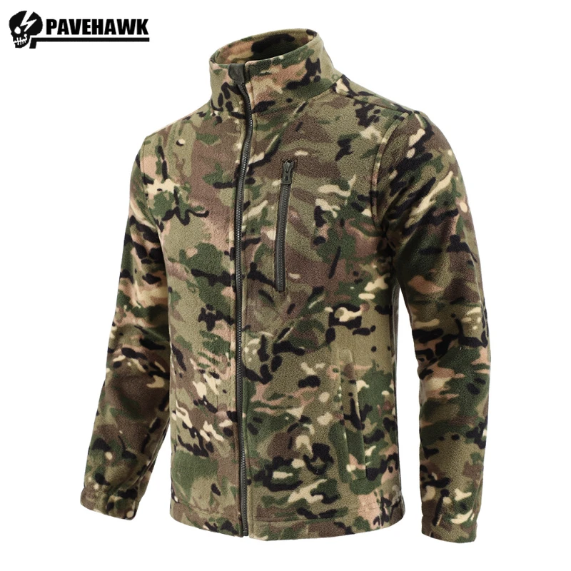 

Tactical Fleece Mens Charge Jacket Hiking Stand Collar Warm Camouflage Hunting Coat Windbreak Outdoor Combat Cardigan Tops