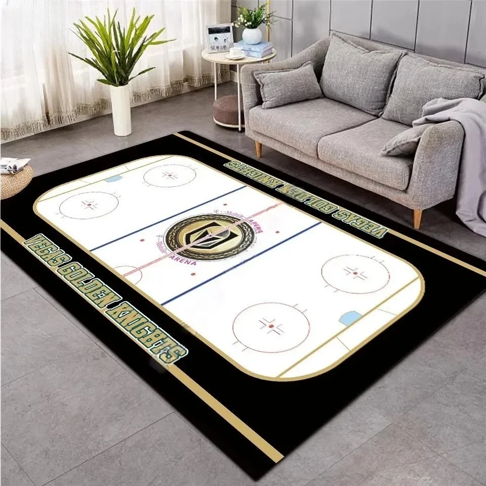 Ice Hockey 3D Carpet Rug for Dining Room and Living Room Non-Slip Machine Washable Area Floor Mat Soft Bedroom Sport Carpet