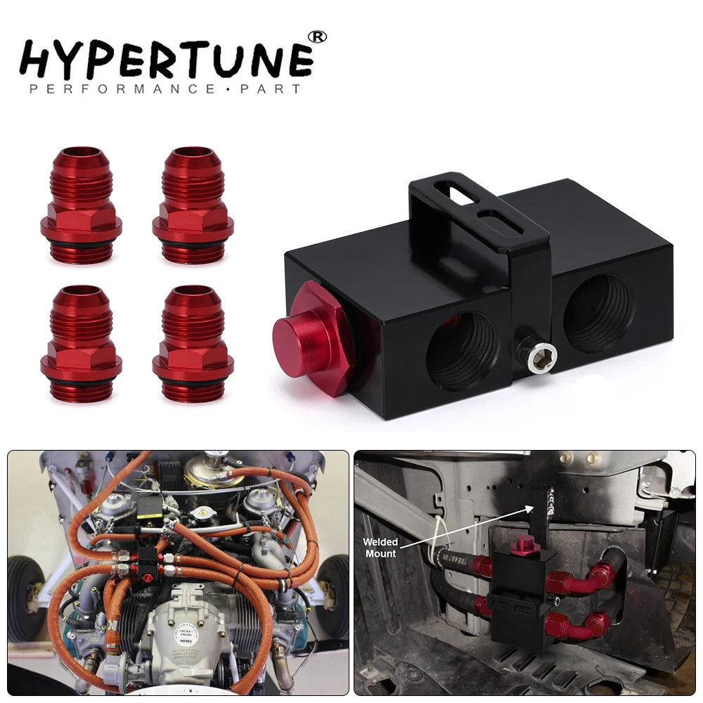 

Hypertune - Oil Filter Sandwich Adaptor With In-Line Oil Thermostat AN10 fitting Oil Sandwich Adapter HT5672BK