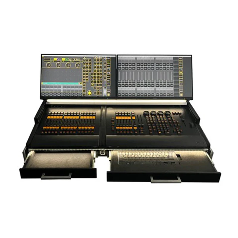 Customized Flight Case Lighting Controller PRO-3 Command OnPc Fader Wing Dual Touch Screen Case