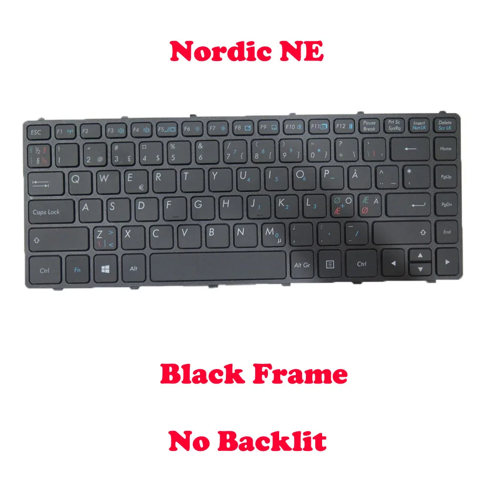 NO Backlit Laptop Black Frame Keyboard For Getac S410 S410G1 S410 G1 S410 G2 S410G2 S410 G3 S410G3 Italy Spanish SP GR GK JP AR