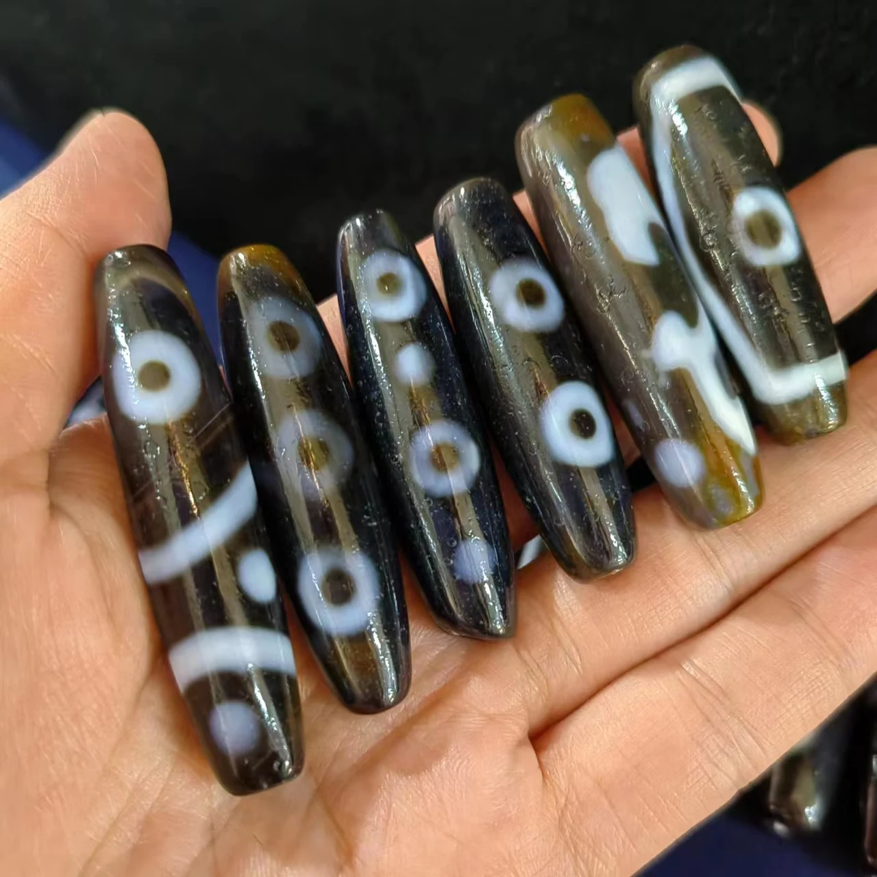 1pcs/lot natural mysterious rare eye pattern agate dzi archaic Weathering lines Old material Ethnography Accessories jewelry diy