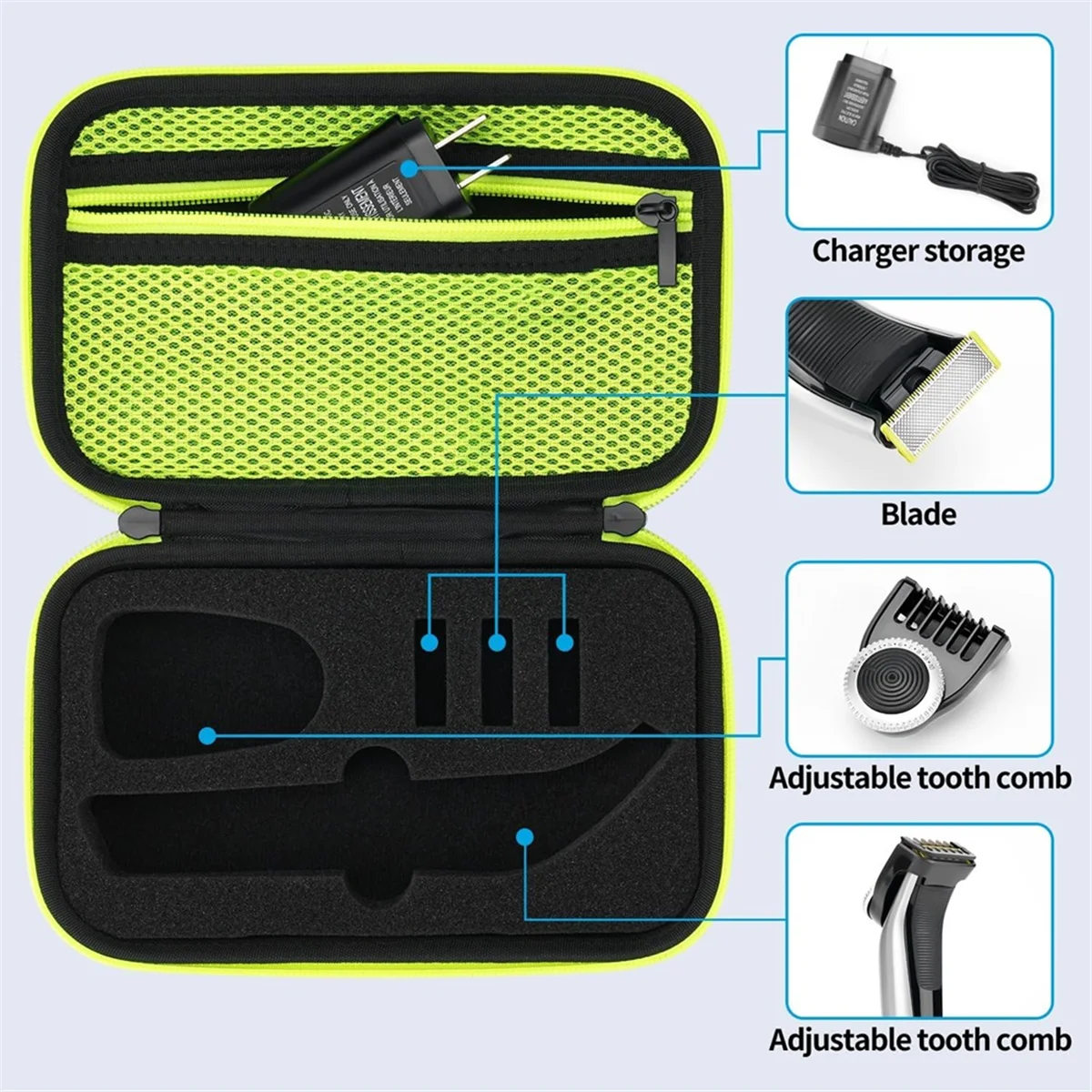 popular Shaver Travel Case for Philips Norelco OBlade Pro QP6520/70,QP6510/QP6530/ QP6550 Electric Trimmer Storage Bag