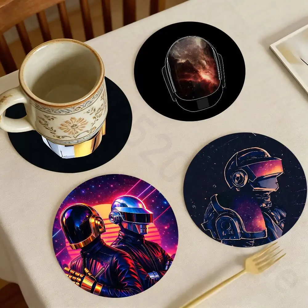 

D-Daft P-Punk Band Wooden Coaster Set Coffee Teacup Decoration Coffee Shop Beverage Shop Family Restaurant